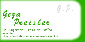 geza preisler business card